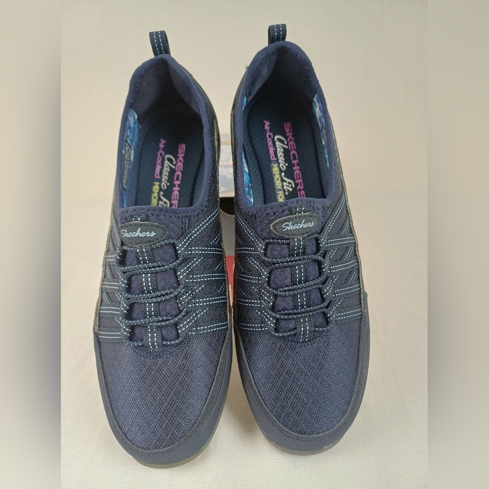 Skechers NEW Navy Classic Fit Air Cooled UNITY - GO BIG Casual Shoe 7.5M